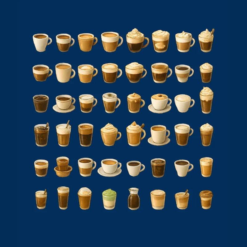 Various coffee drinks