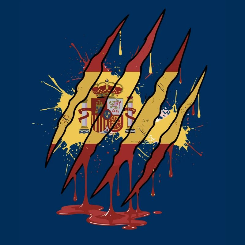 Scratch Mark Espagne Drapeau Griffe Style Grunge