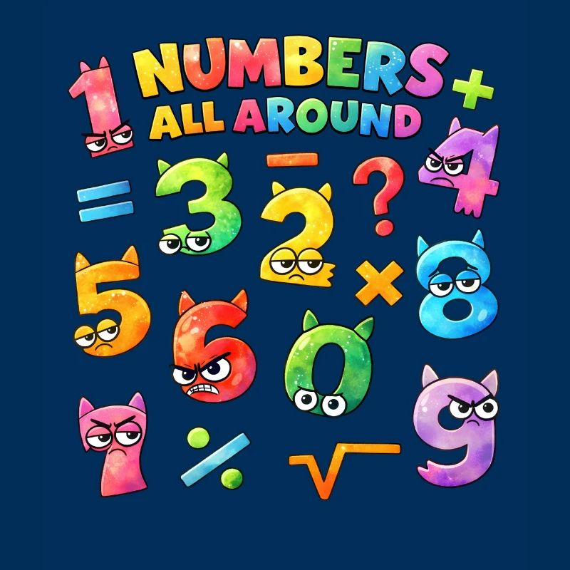 Rainbow Math Faces & Numbers
