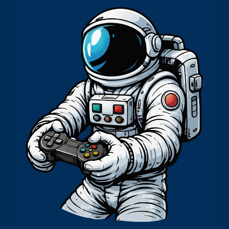Astronaut with game controller