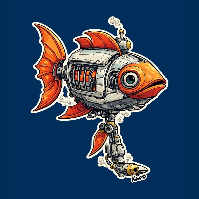 Steampunk Fish Robot Robot Fish