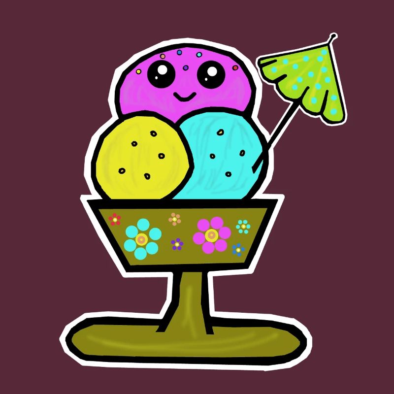 Bunter Eisbecher Eiscreme Eiskreme Eis