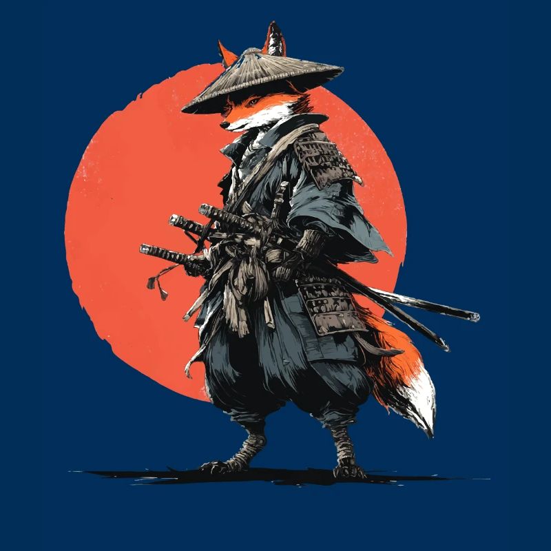 Fox Samurai under Ember Sun