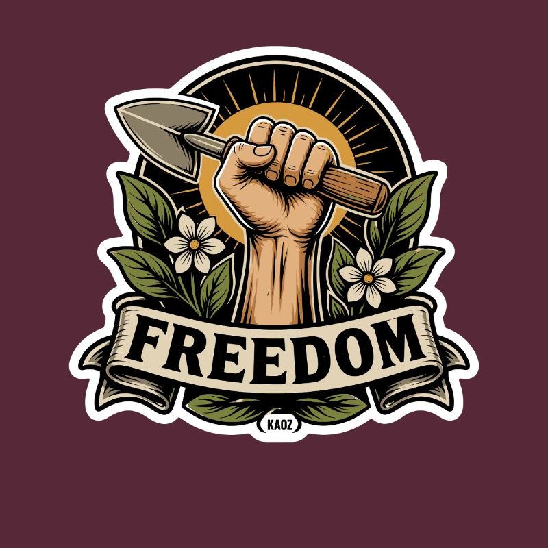 Freiheitsfaust-Emblem mit Schaufel