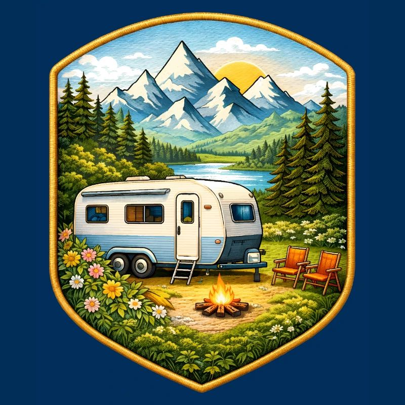 Camping Patch with Caravan