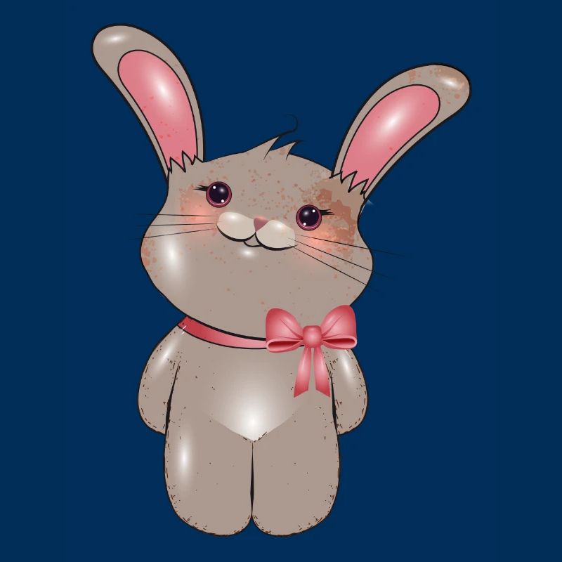 Lapin mignon avec arc dans le style comique