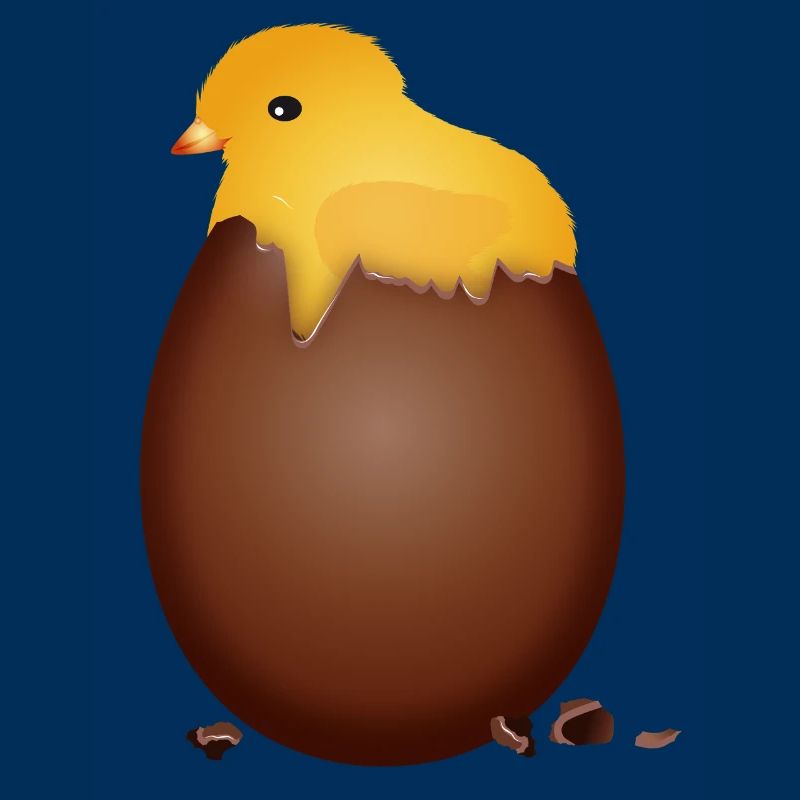 Chocolate Easter Egg with Cute Chick