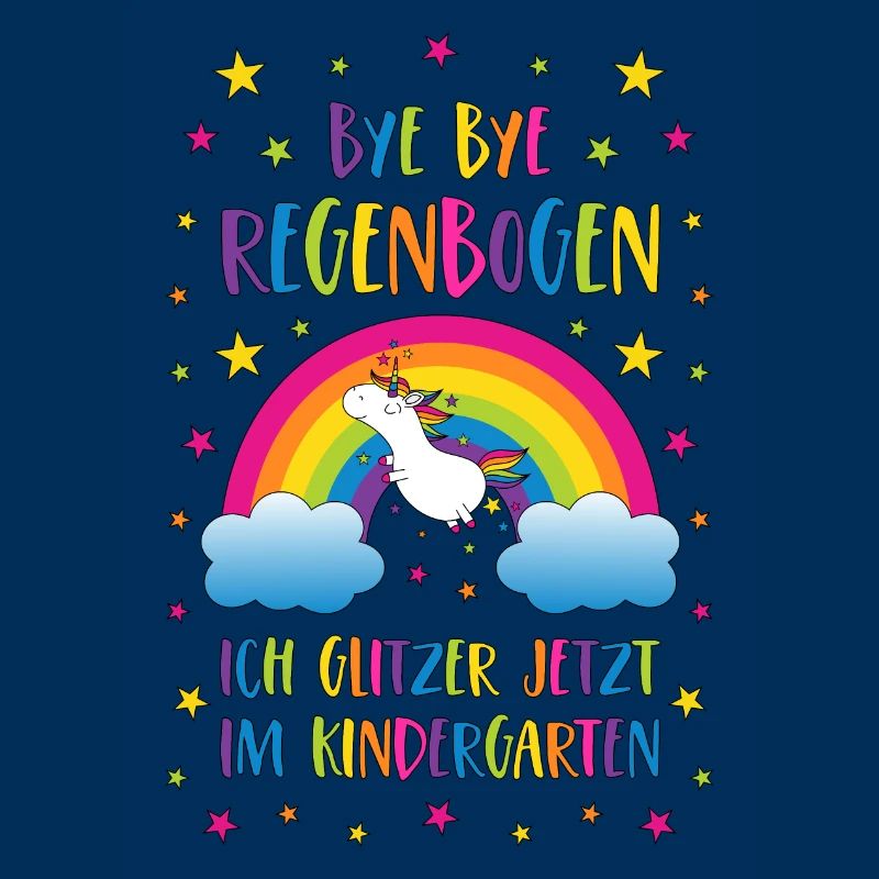 Bye Bye Regenbogen Kindergarten Einhorn Glitzer