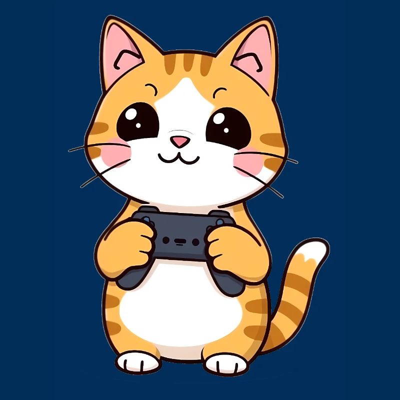 Gaming Cat with Controller