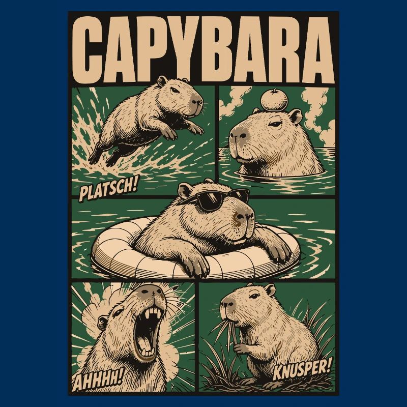 Comic Capybara Action Style