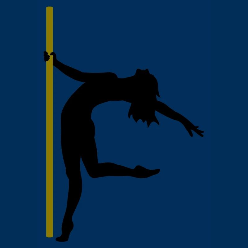 Die Silhouette einer Poledancerin