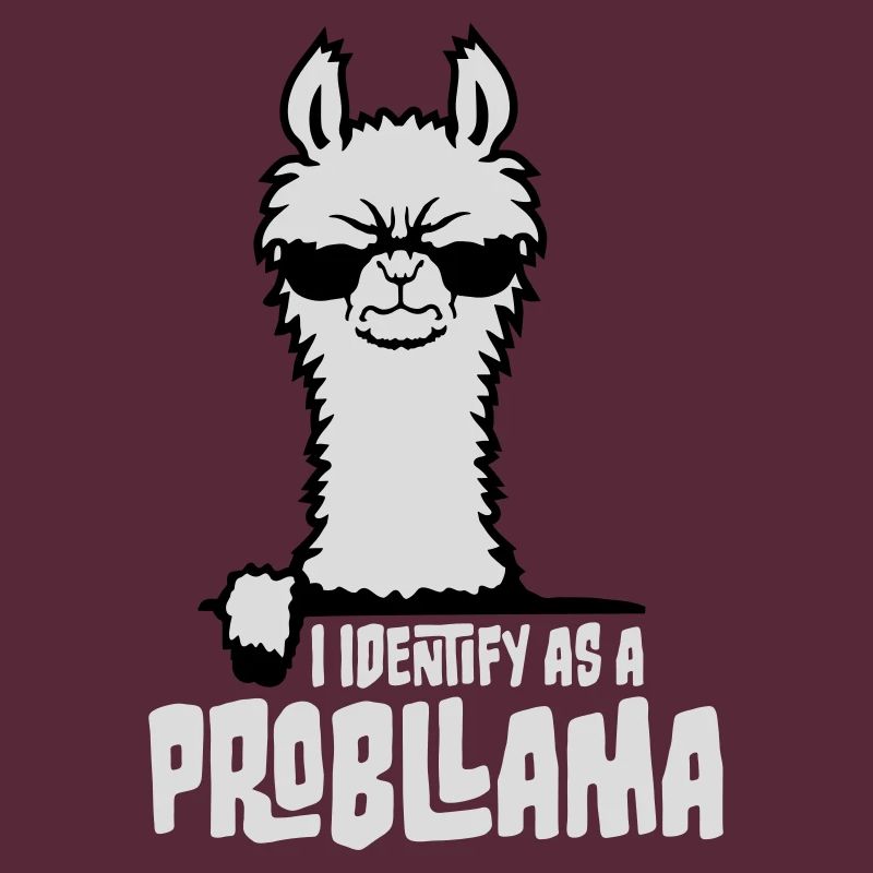 I Identify As A Probllama Cool Lama Problem Spruch