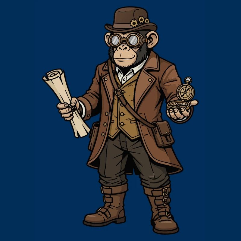 Monkey Explorer Steampunk Retro-Abenteuer