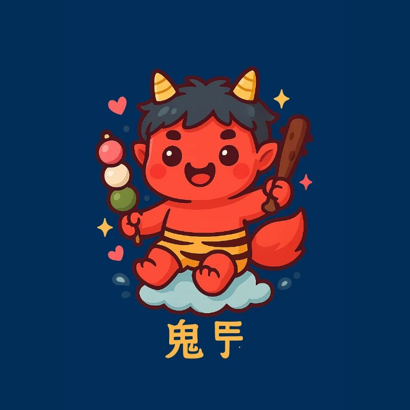 Oni doux avec dango et bâton