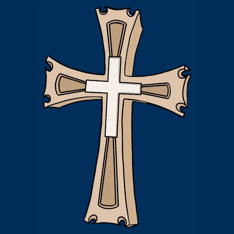 Écusson en forme de croix ornée