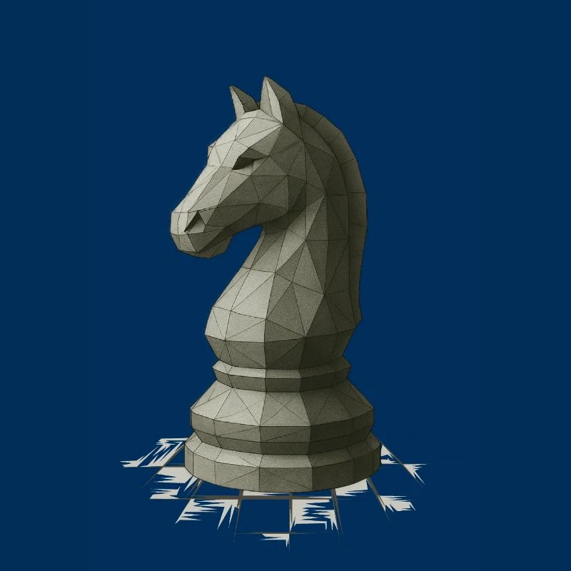 Conception du cavalier d’échecs à faible polygonisme