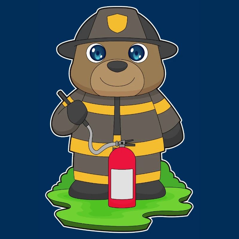 Bear Firefighter Fire Extinguisher Fire Brigade