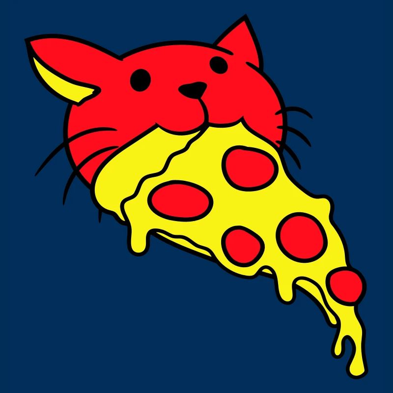 Chat mangeant du salami Pizza Faim Restauration rapide