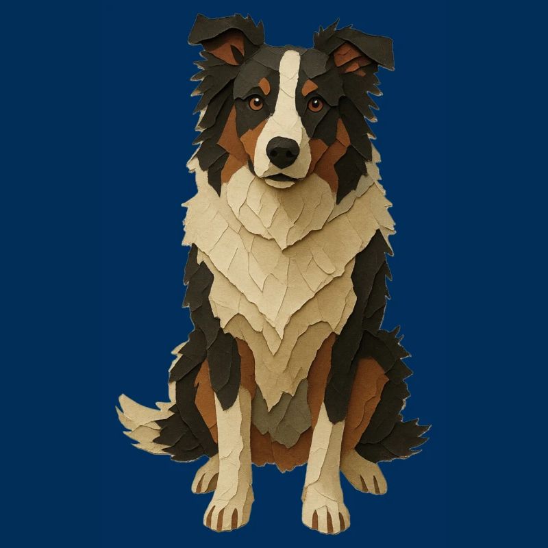 Geschichteter Papiercollie