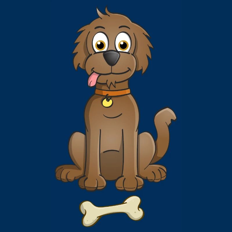 Image joyeuse d’un chien brun avec de l’os