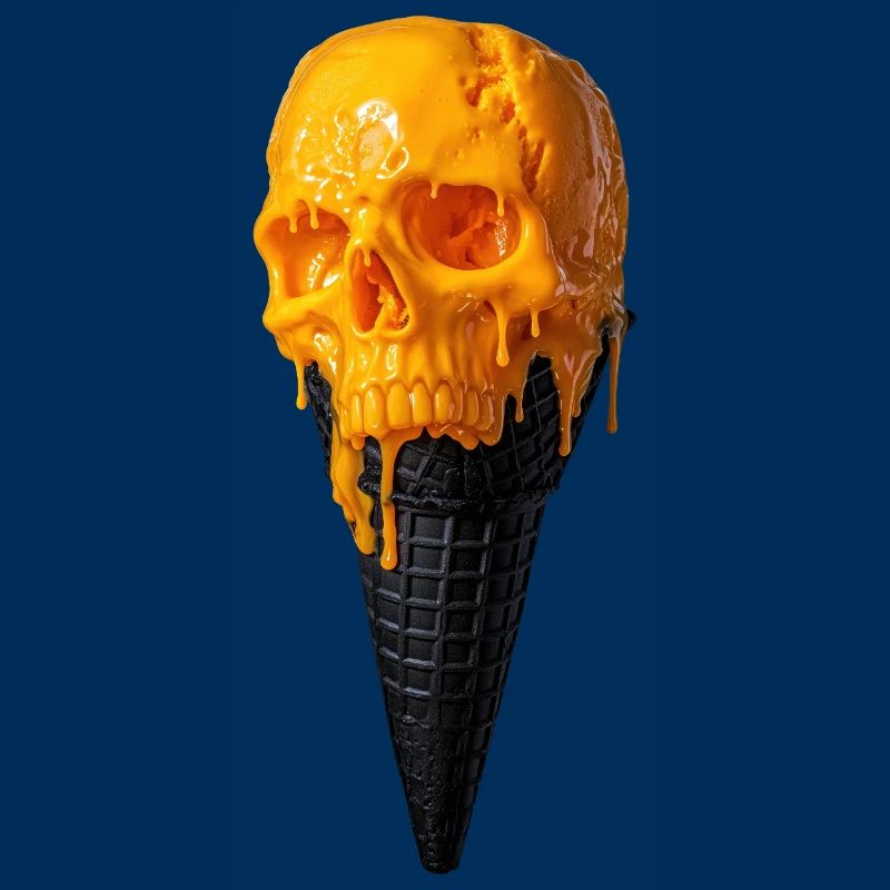 Schmelzender Schädel Eis am Cone