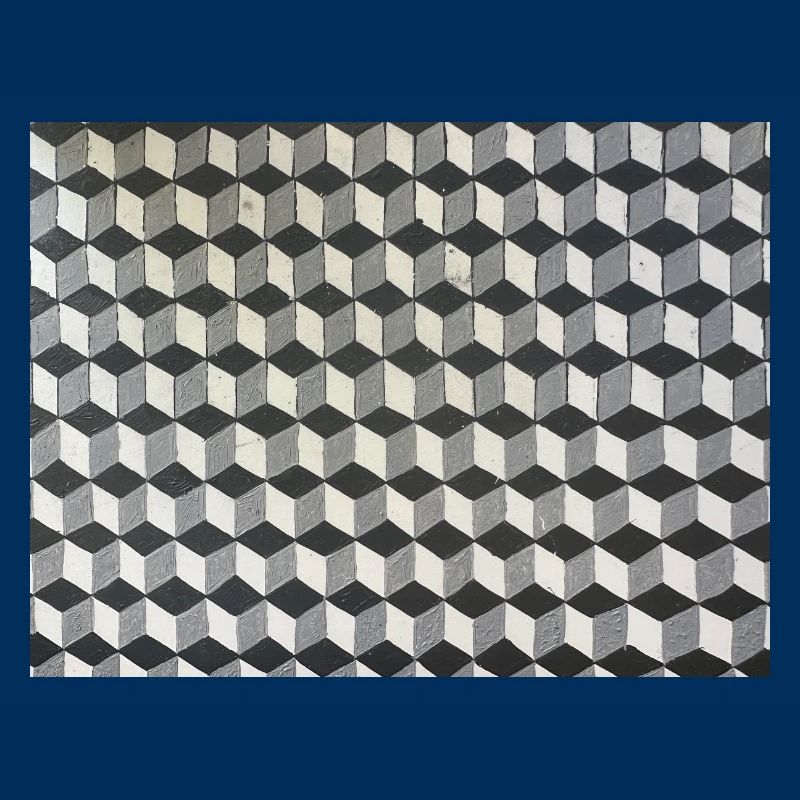 Three-dimensional cubes grayscale