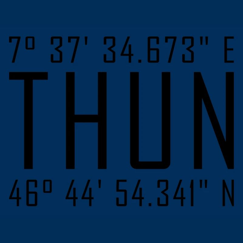 Coordonnées de Thun – Typographie avec référence locale Besch