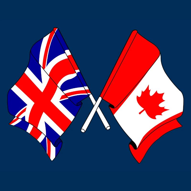 Drapeau de l’Angleterre et drapeau du Canada