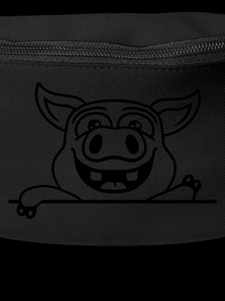 Friendly waving stable pig