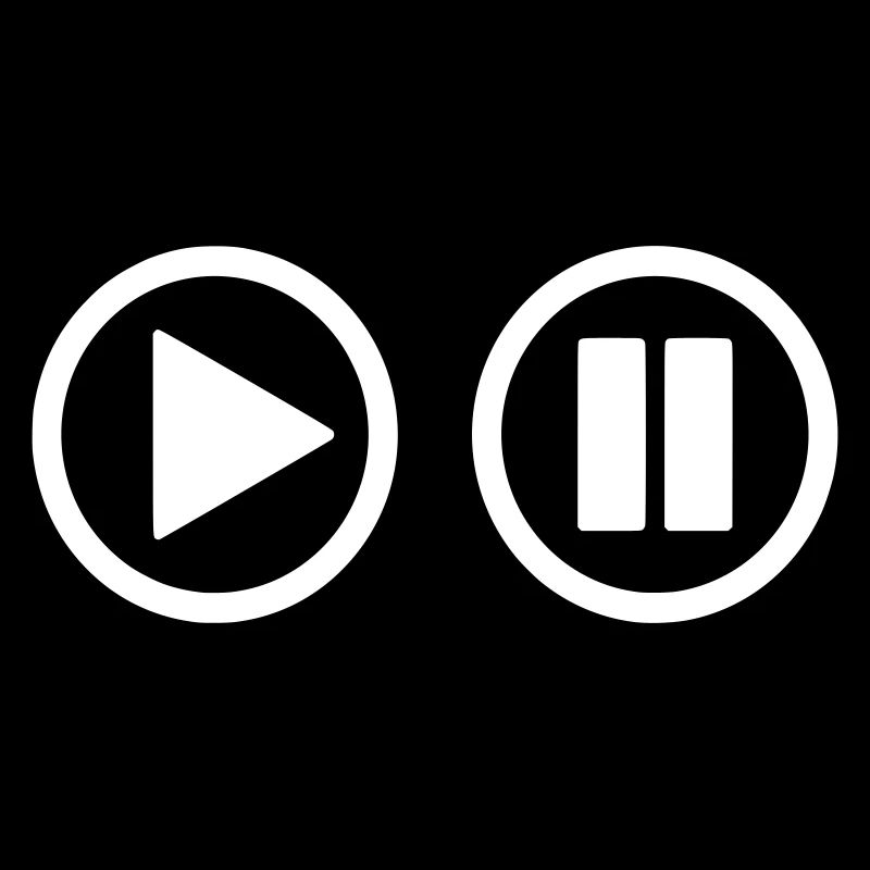 play pause button - retro