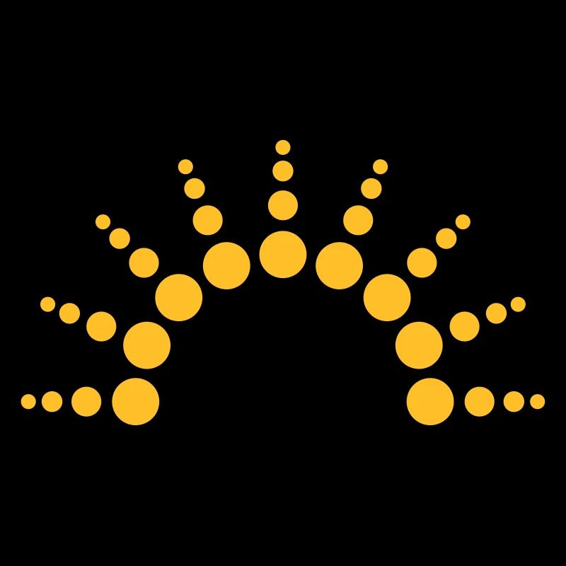 Half-circle circles points Sun logo