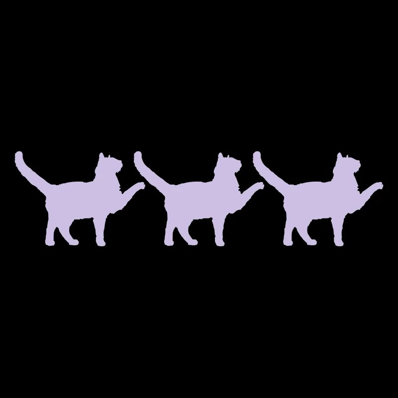 3 Chats Silhouettes Trois Amis Équipe Équipe Groupe