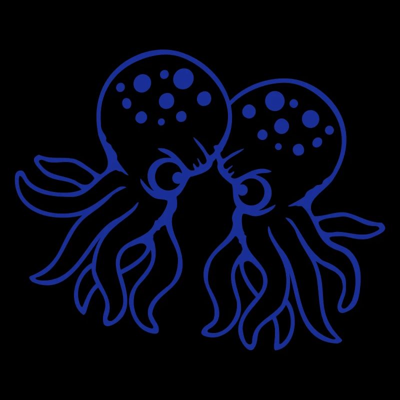 2 Octopus Amis Deux Combattants Ennemis Rivaux