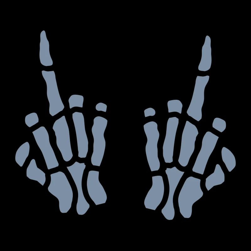 2 hands bone middle finger