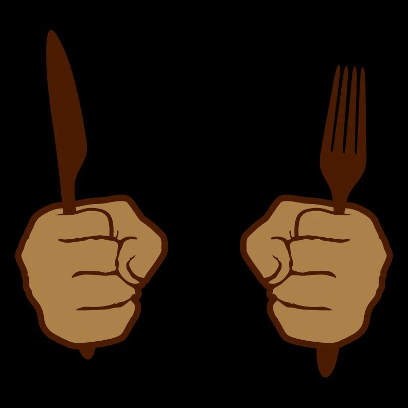 2 hands fork knife cutlery food go hunger m