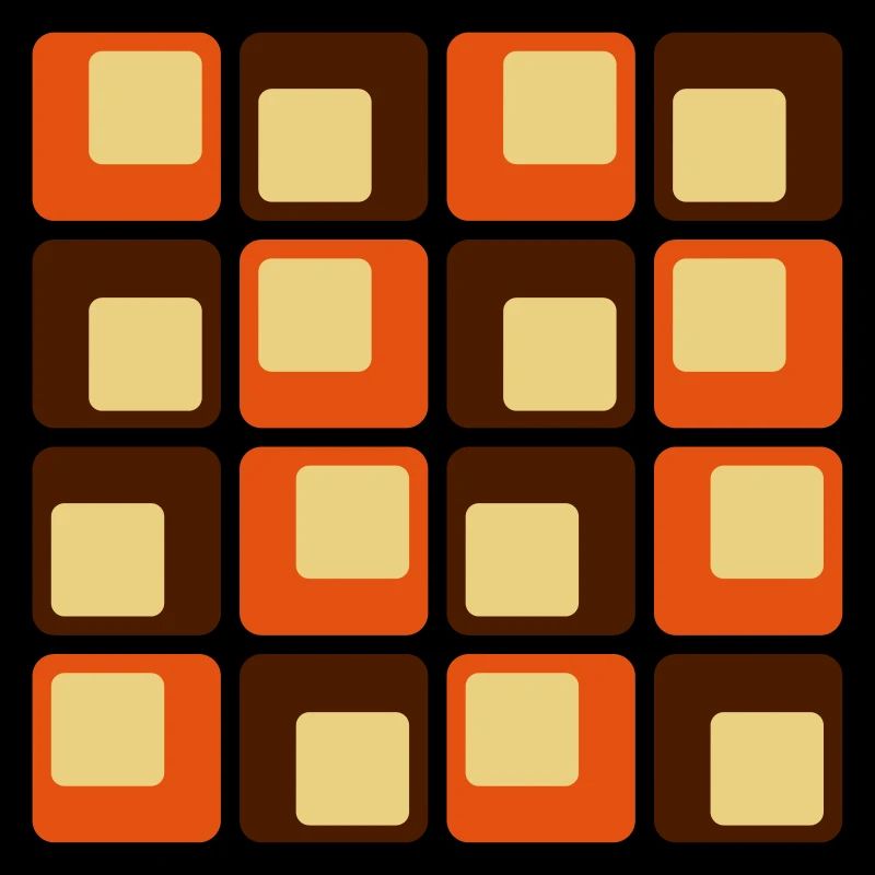 Motif de formes carrées rétro des années 70