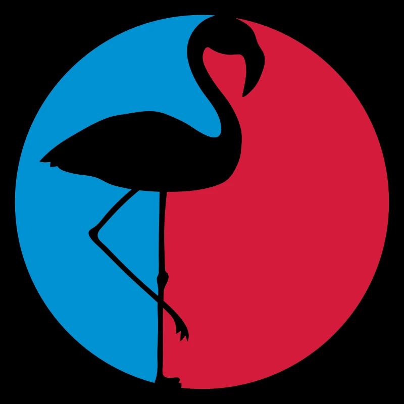 cool red blue circle round logo silhouette outline fl