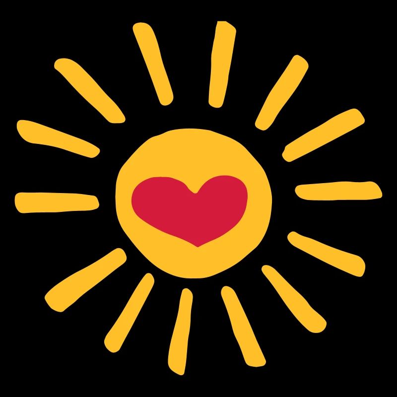 Herz Sonne bunt / heart sun yellow red - Geschenk