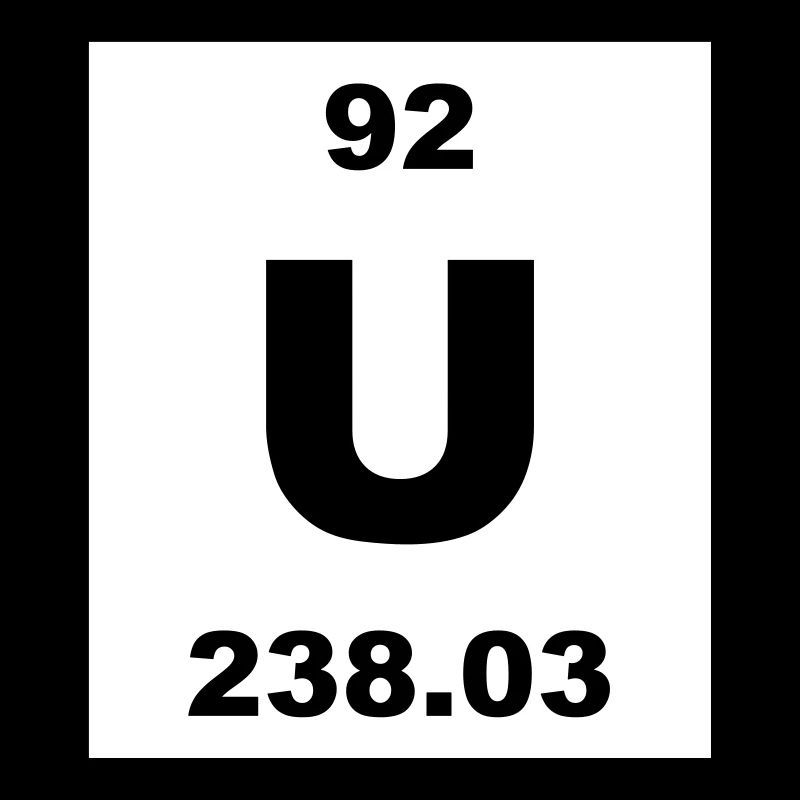 Element 92 - u (uranium) - Short (white)