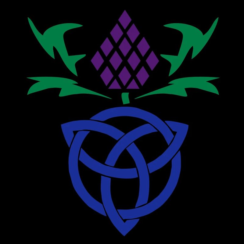 Celtic thistle 3 colour vector Gaelic design