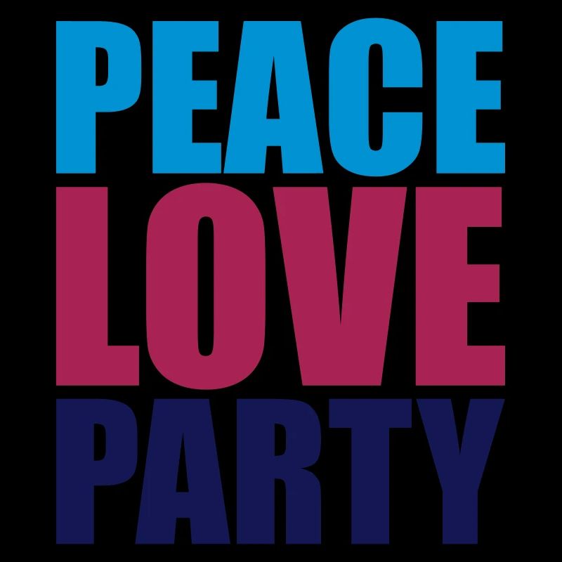 peace love party cool shirt text logo design feier