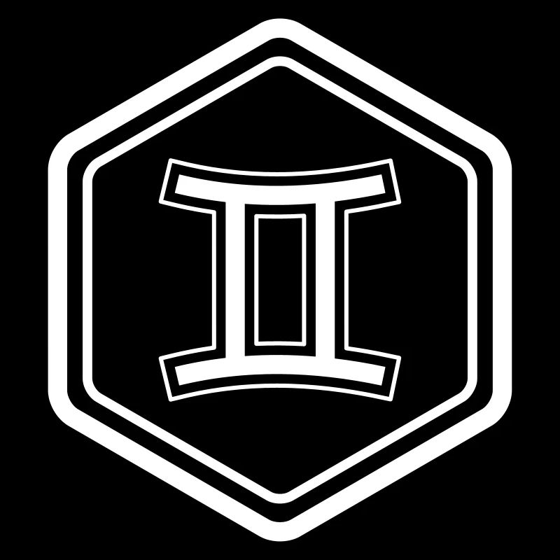 Sternzeichen Zwillinge Symbol Hexagon Vektor
