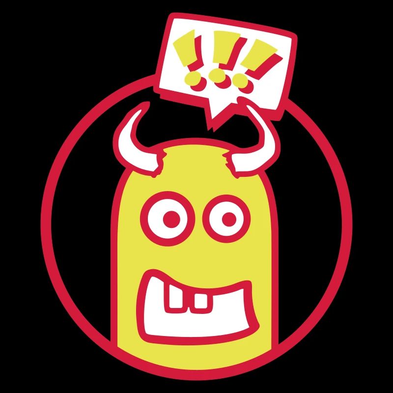 Personnage de dessin animé mignon (point d’exclamation, cercle)