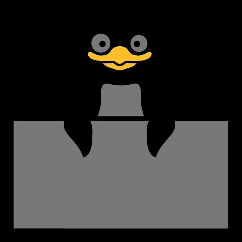 Alberner Pinguin hinter Schild