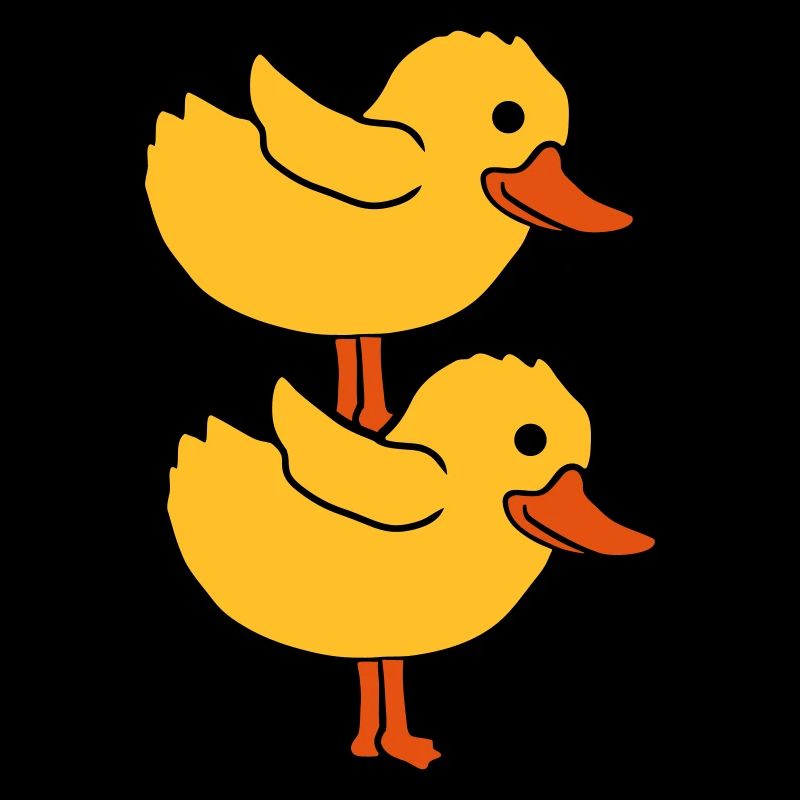 2 Küken aufeinander gestapelt