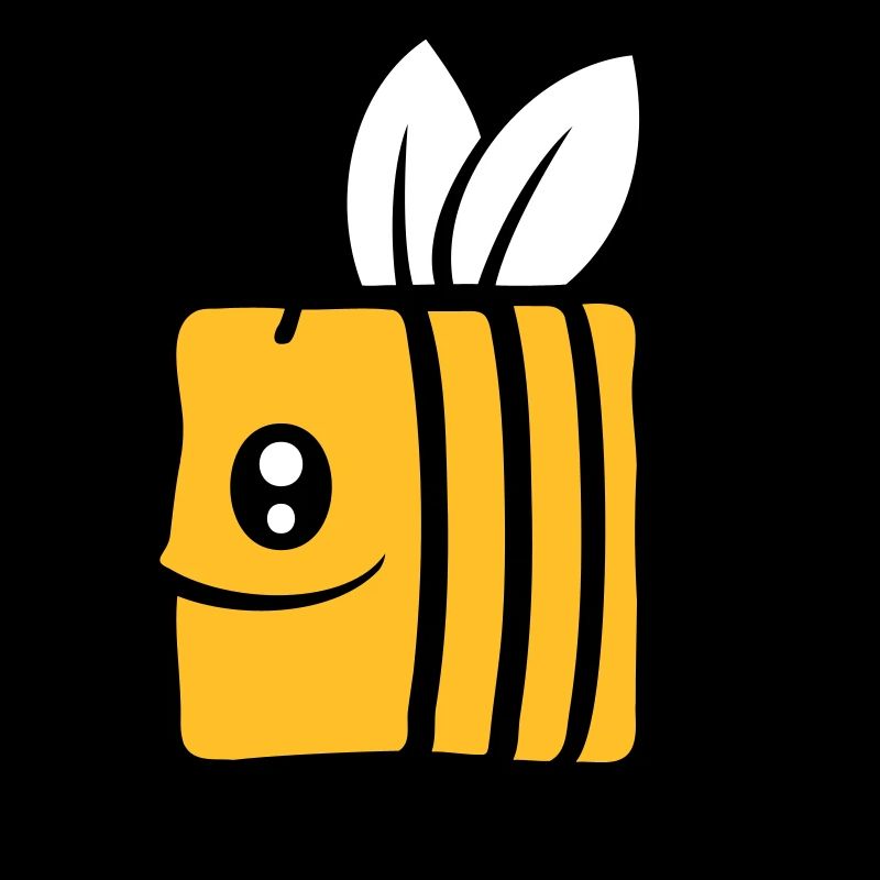 Square little cute bee