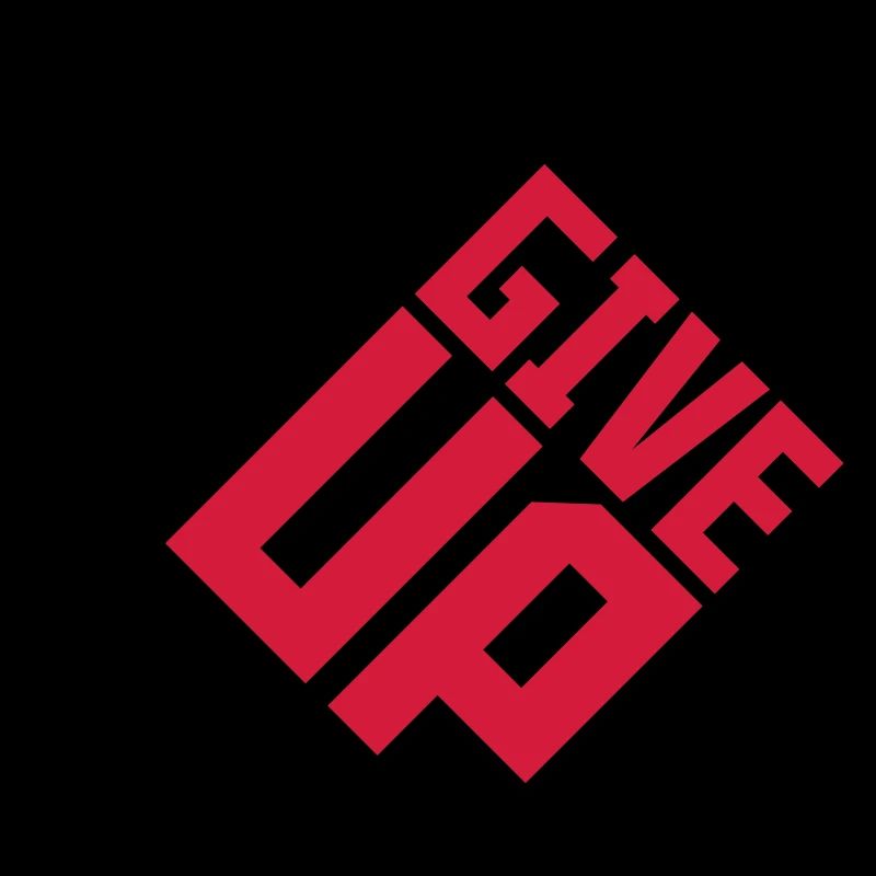 never give up square red cool logo team design ni