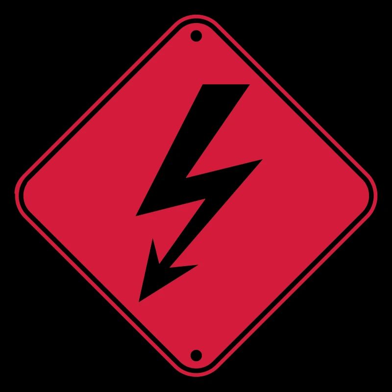 rouge clipart panneau indication électrique éclair courant