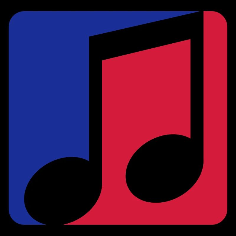 red blue button music note cool contour sign part