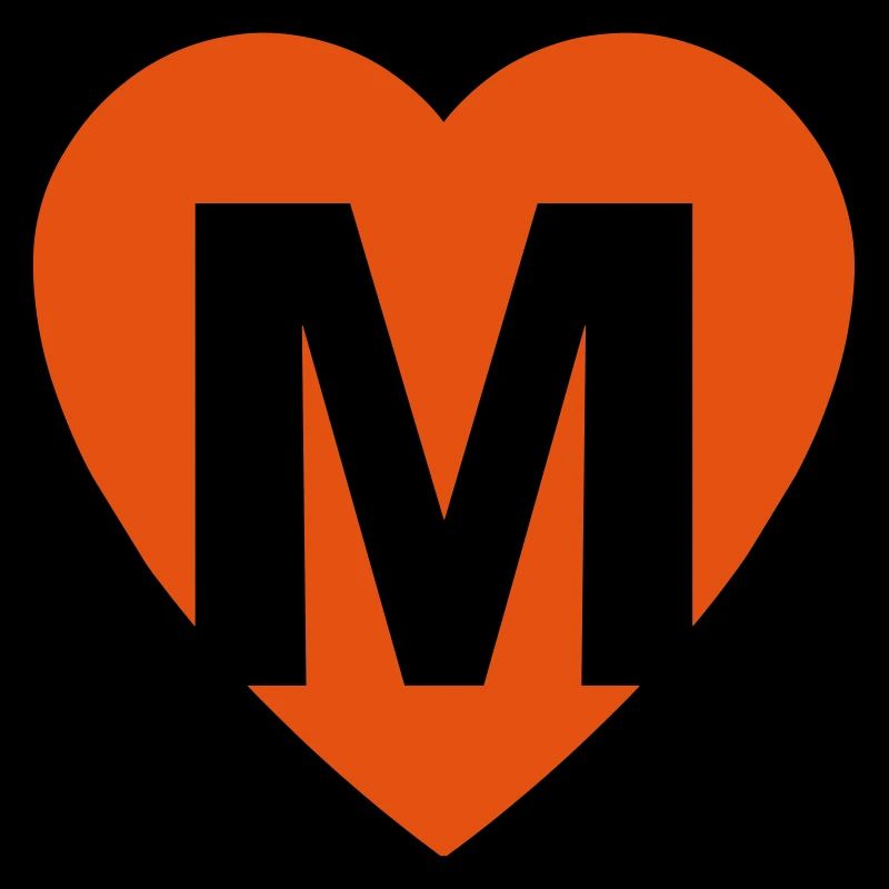 Coeur Saint Valentin avec la lettre M